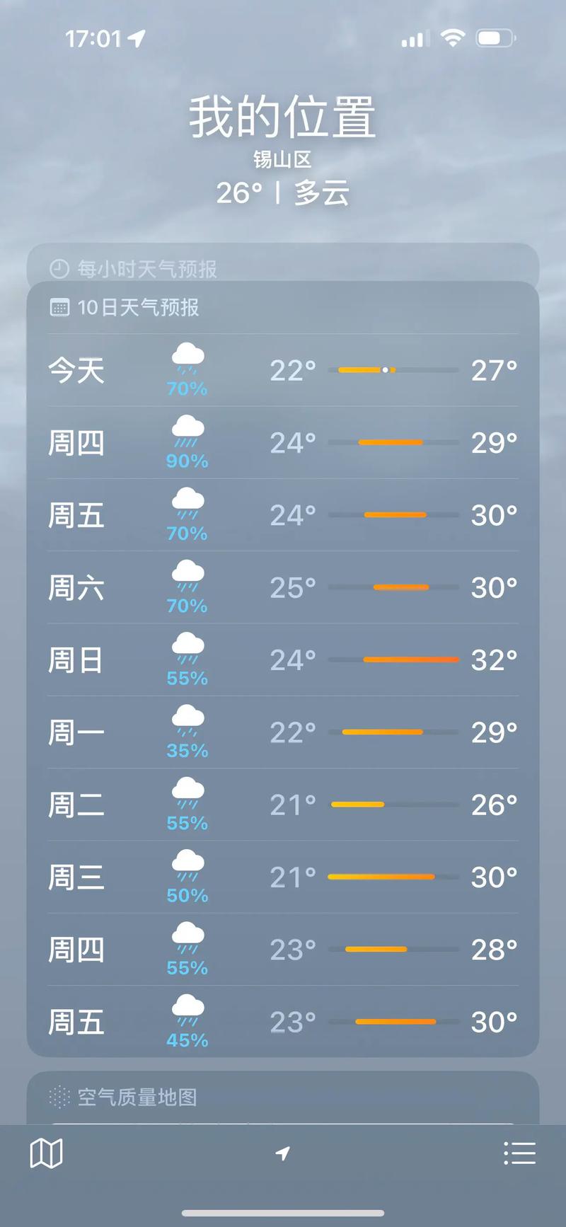 无锡一周天气（无锡一周最新天气预报）
