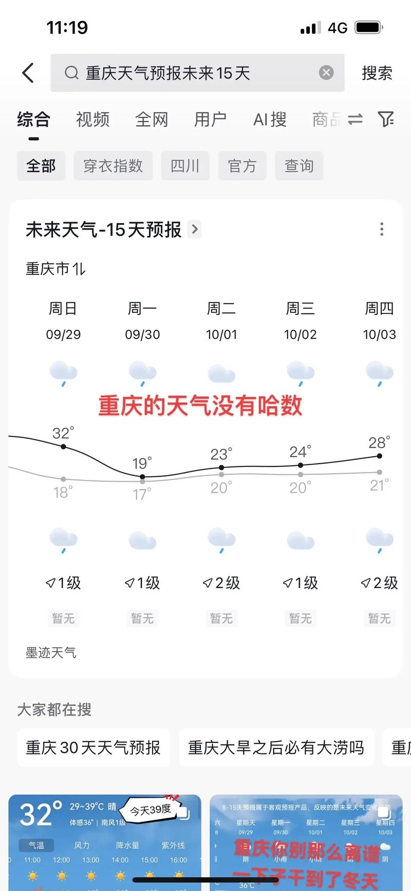 重庆未来15天天气预报（重庆未来15天天气预报今天）