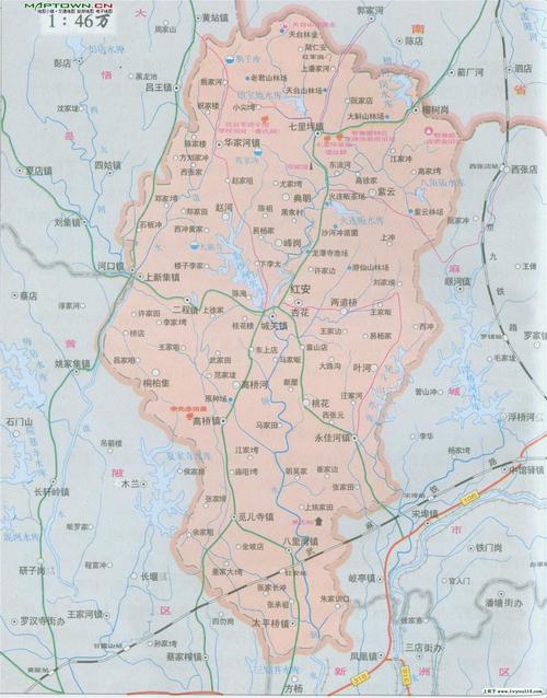 红安县地图（红安县县城地图）